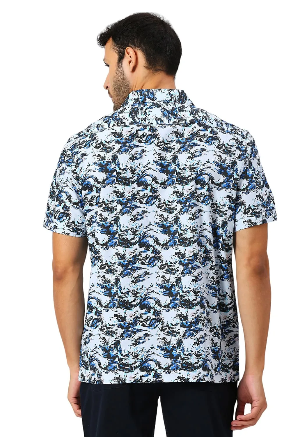 Relaxed Fit Cotton Digital Printed Halfsleeves Shirt