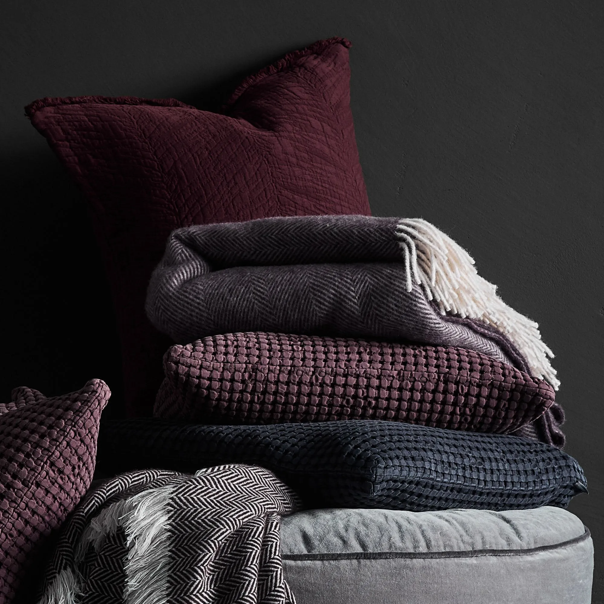 Salantai Wool Blanket [Grey/Cream]