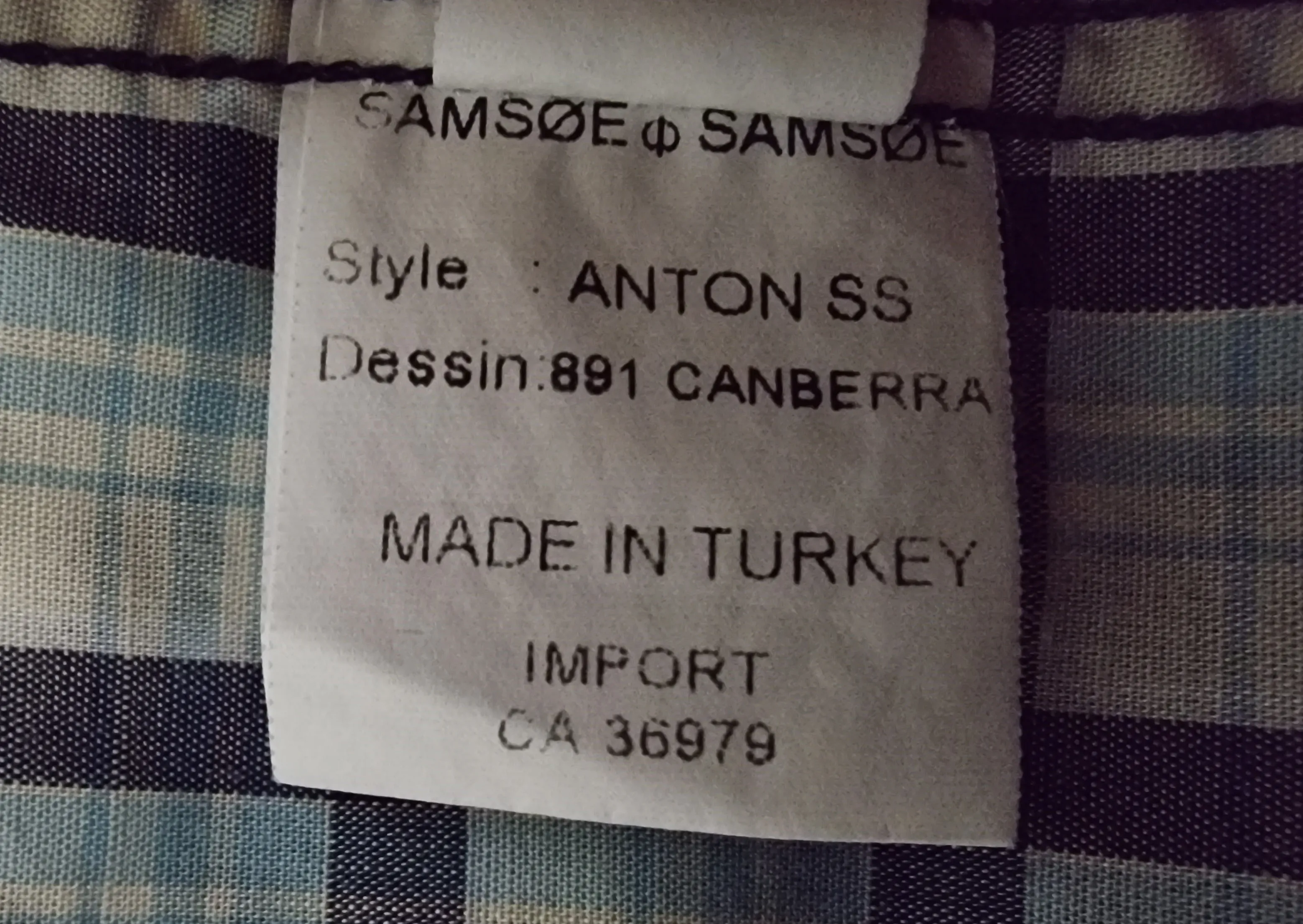 Samsoe&Samsoe Men’s Blue & White Check Short Sleeve Casual Shirt Size L