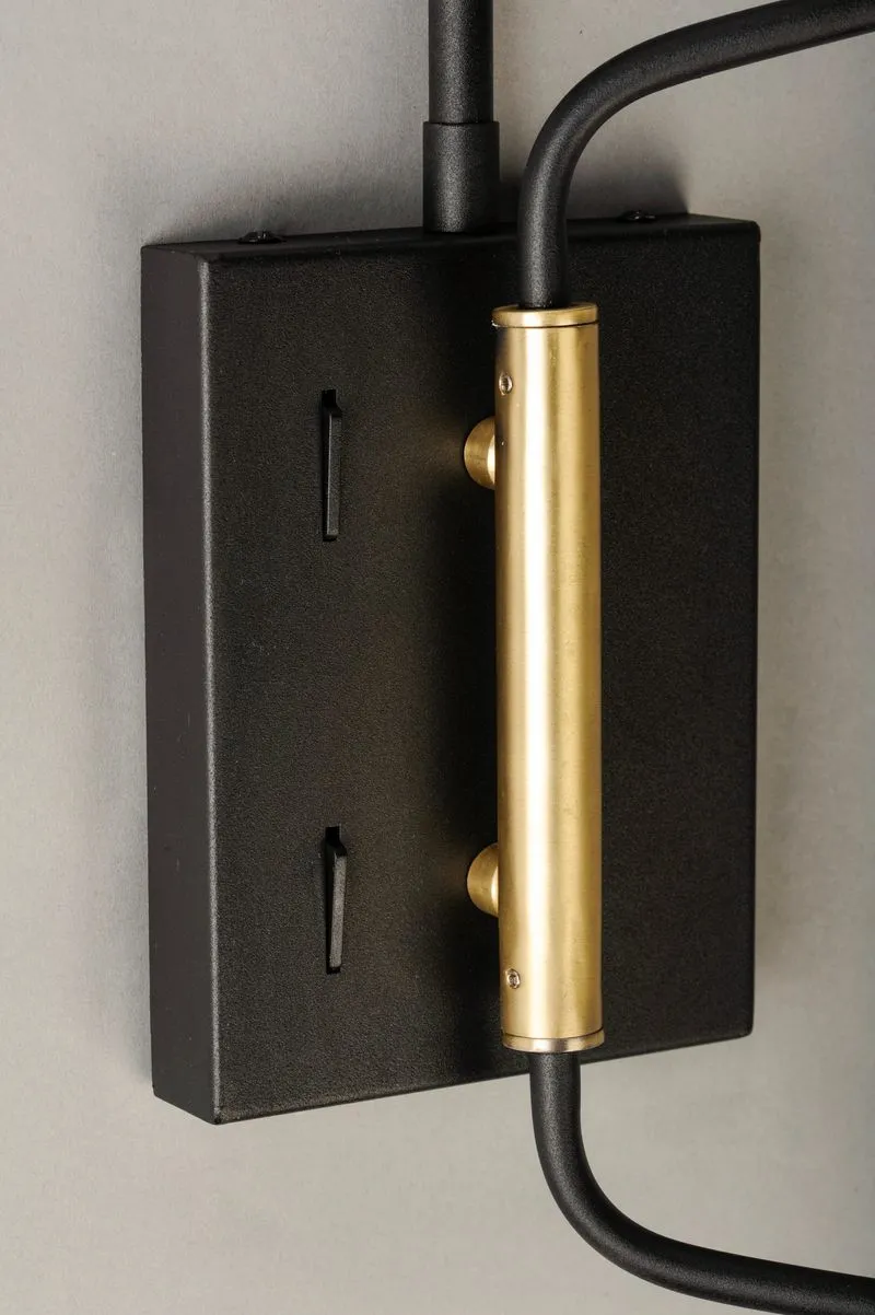 Scan 19.75" 2 Light Wall Sconce in Black and Satin Brass