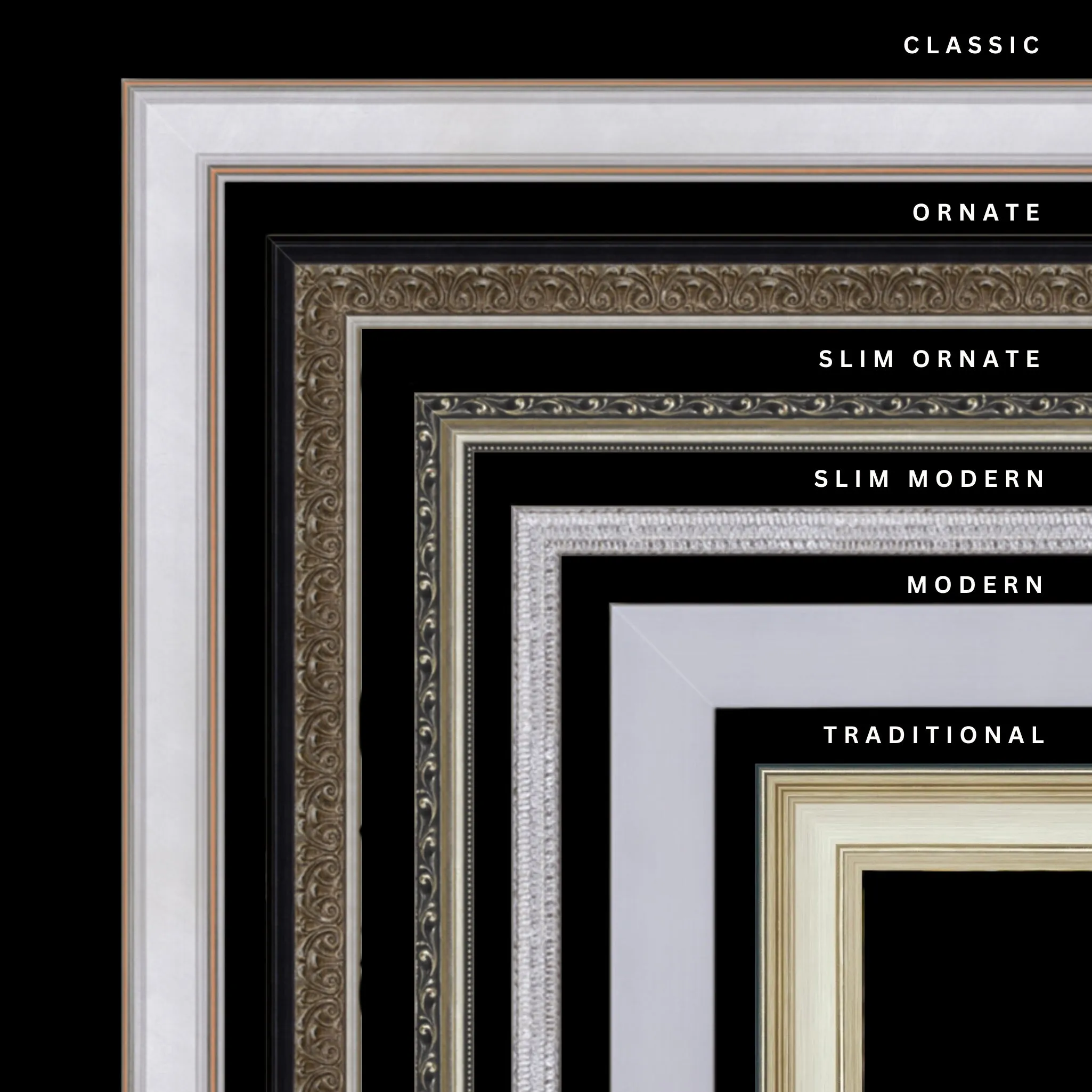 Silver 23x48 Picture Frame Ornate Traditional Classic Antique