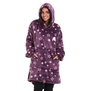 Snuggs Blanket Hoodie Purple stars