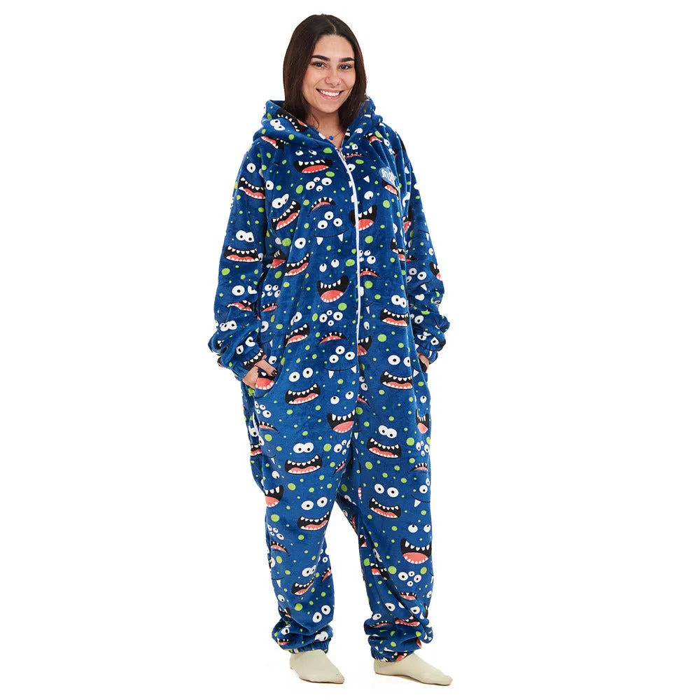 Snuggs Blanket Onesie Blue monster