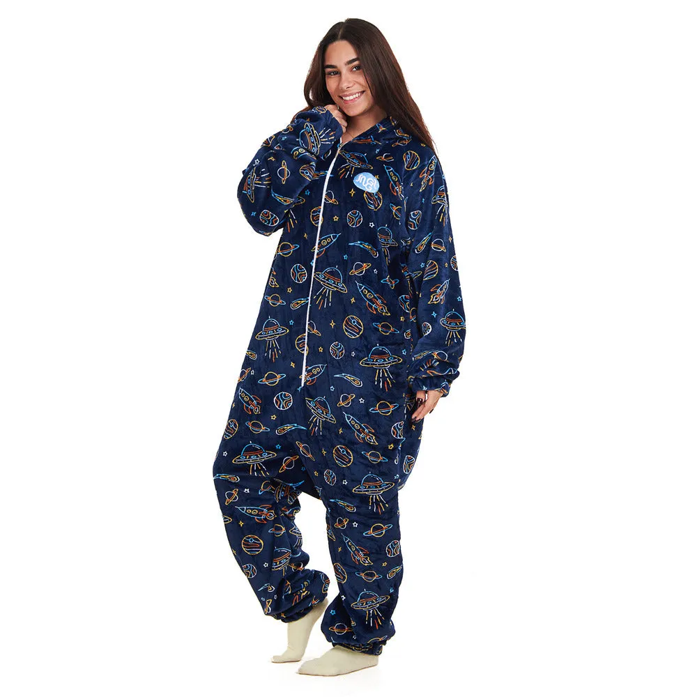 Snuggs Blanket Onesie Dark Blue space