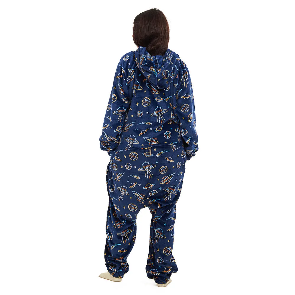 Snuggs Blanket Onesie Dark Blue space