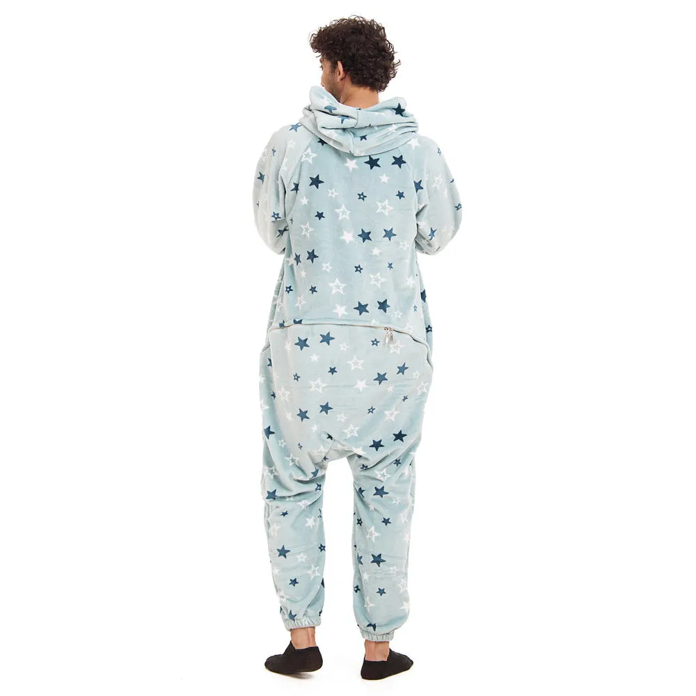 Snuggs Blanket Onesie Light Blue Stars