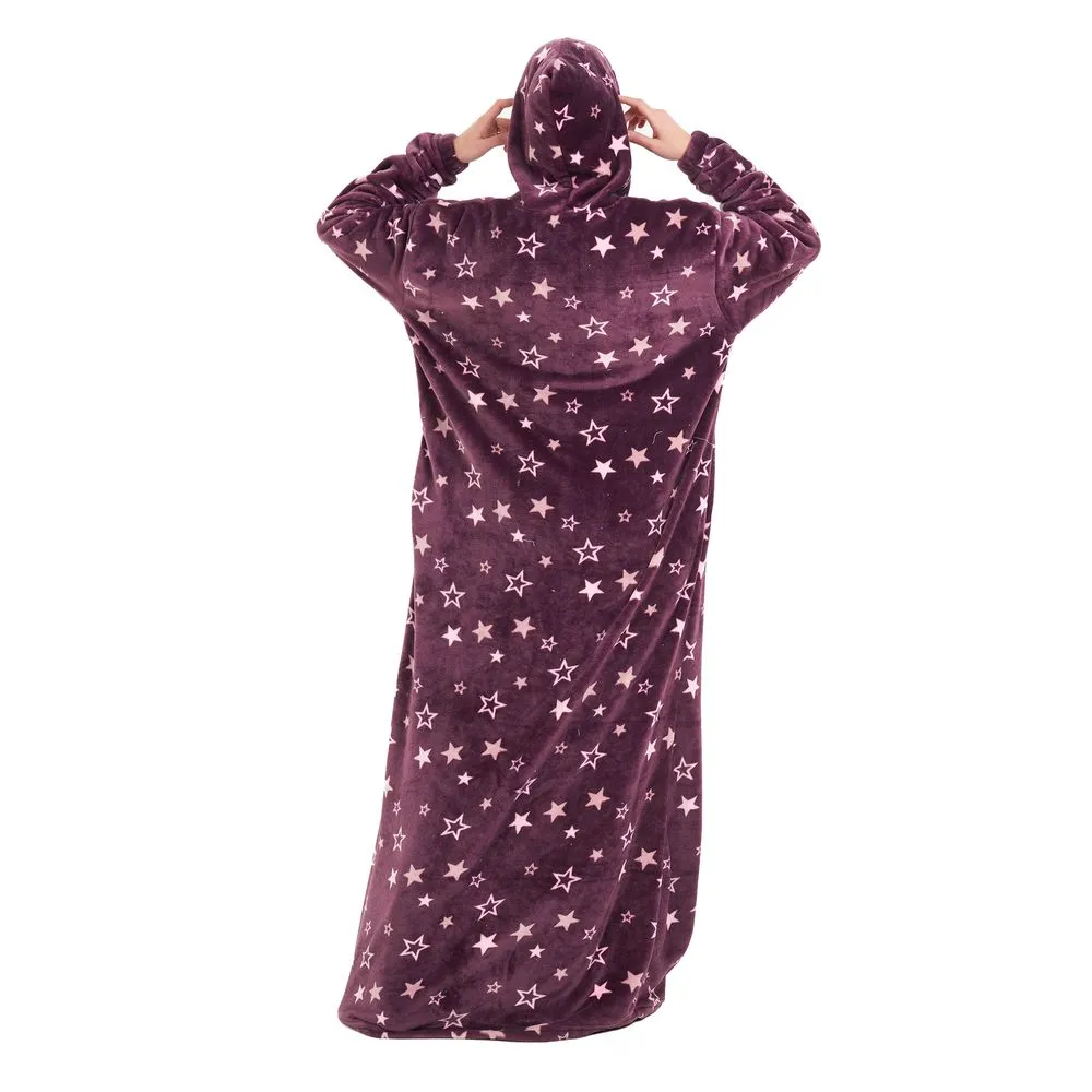 Snuggs Wearable Blanket Monk Purple stars