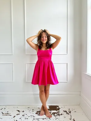 Square Neck Shimmer Mini Dress