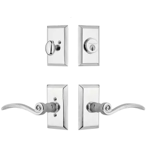 Studio Entry Set with Swan Lever in Bright Chrome
