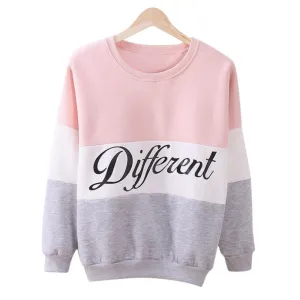 Three Color Accent Different Printed Sweatshirt