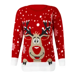 Ugly XMAS Holiday Christmas Sweater Women Men Funny Sweatshirt Gifts Elf Red
