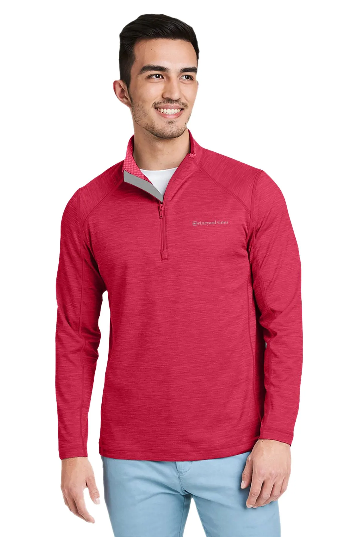 Vineyard Vines Custom Mens Sankaty Quarter-Zips, Red