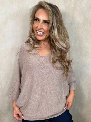 Violet V Neck Jumper