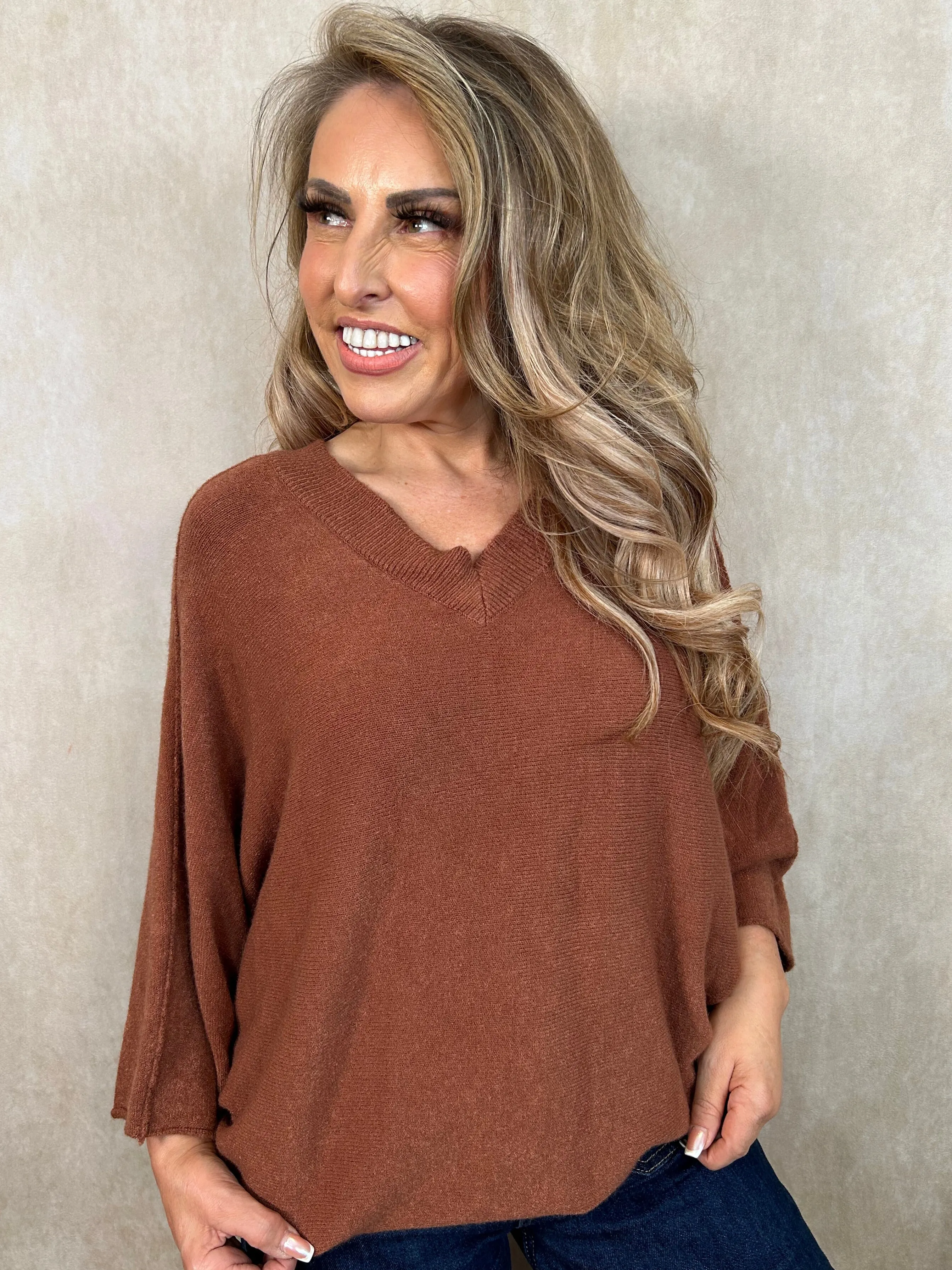 Violet V Neck Jumper