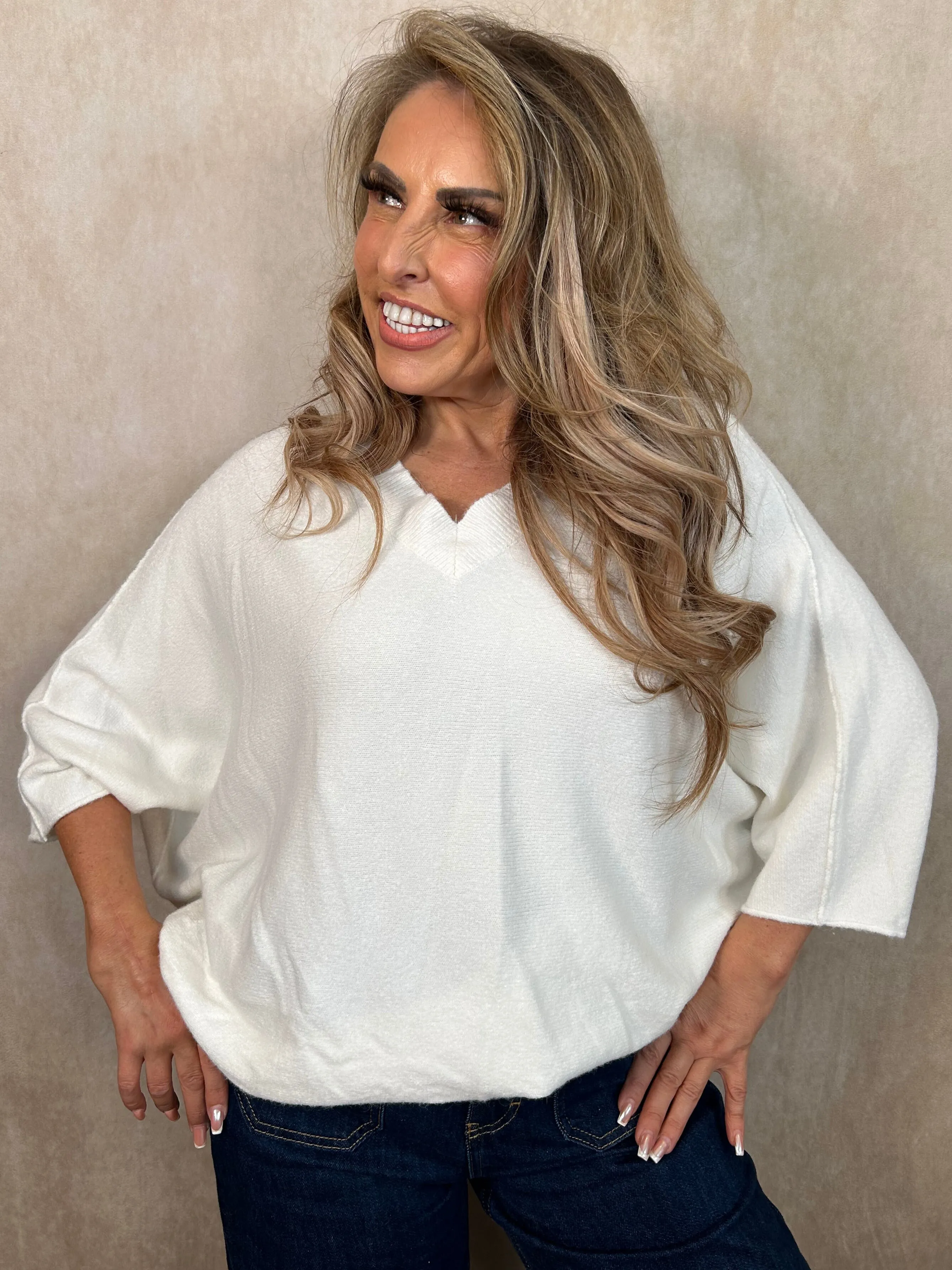 Violet V Neck Jumper