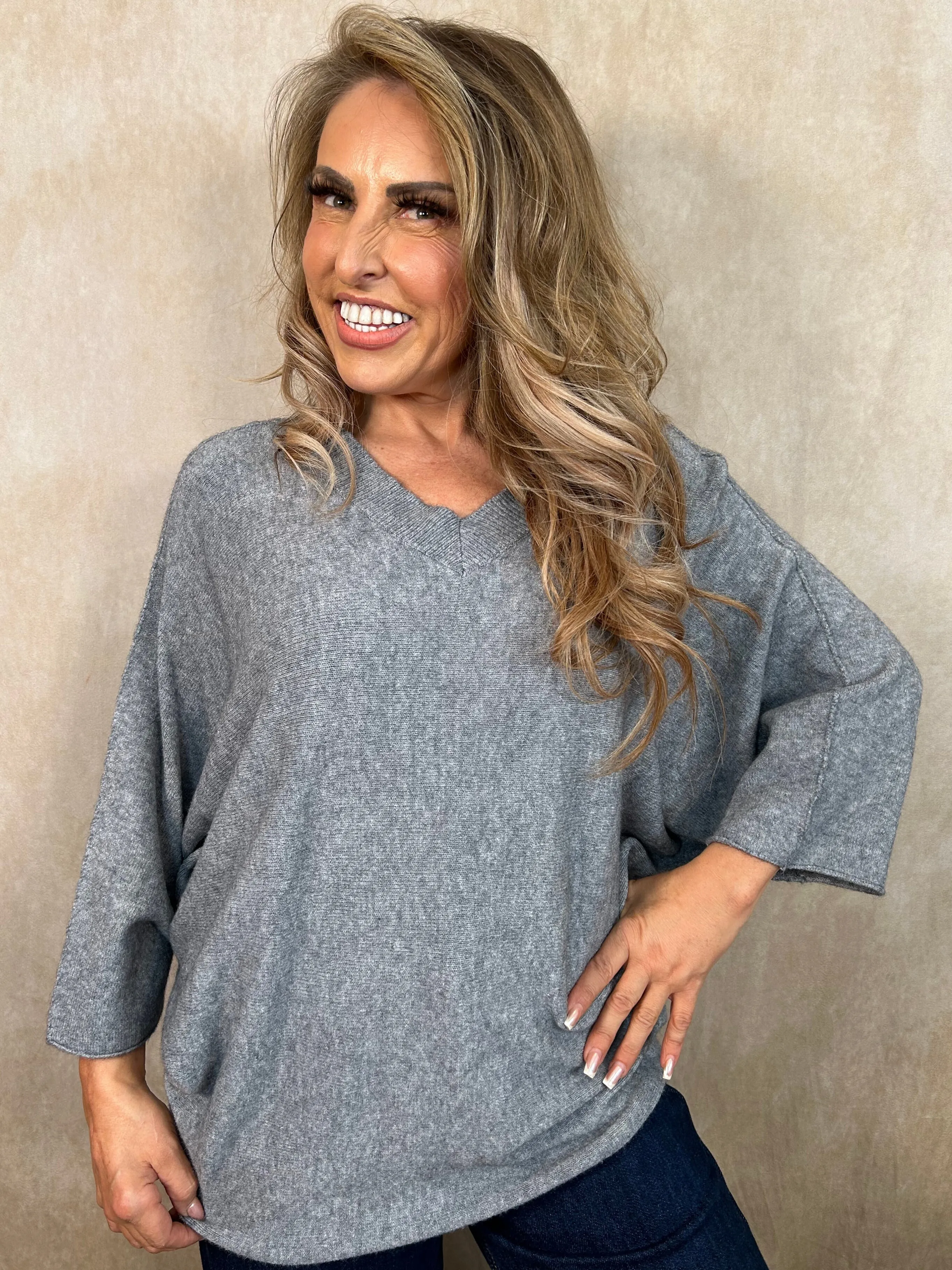 Violet V Neck Jumper