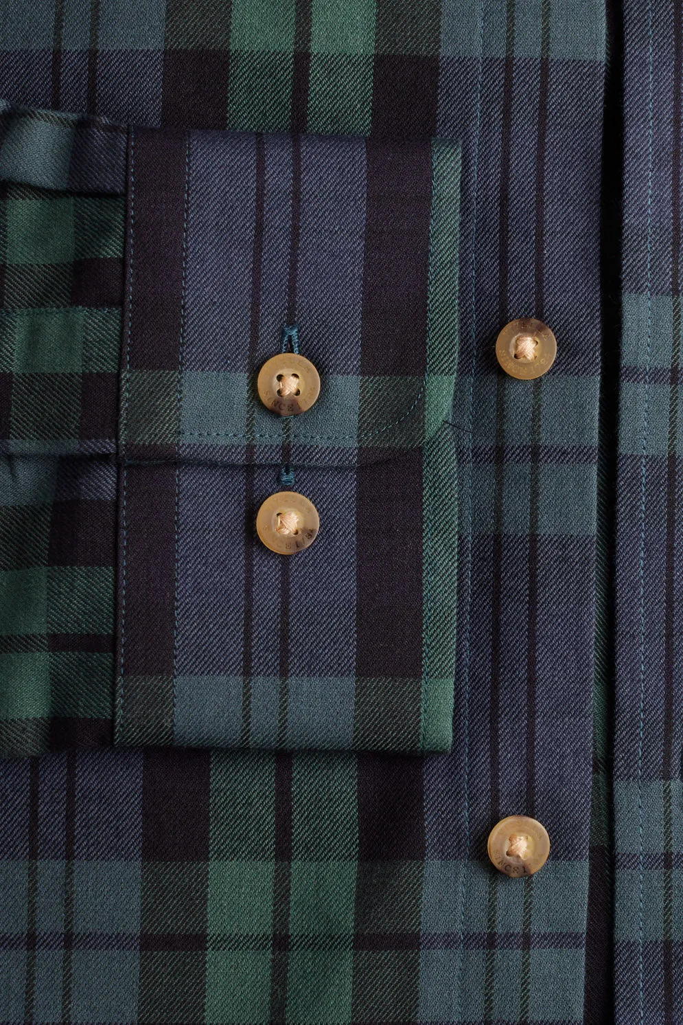 Viyella Shirt Mens Black Watch tartan in luxury wool/cotton mix VY7136-265