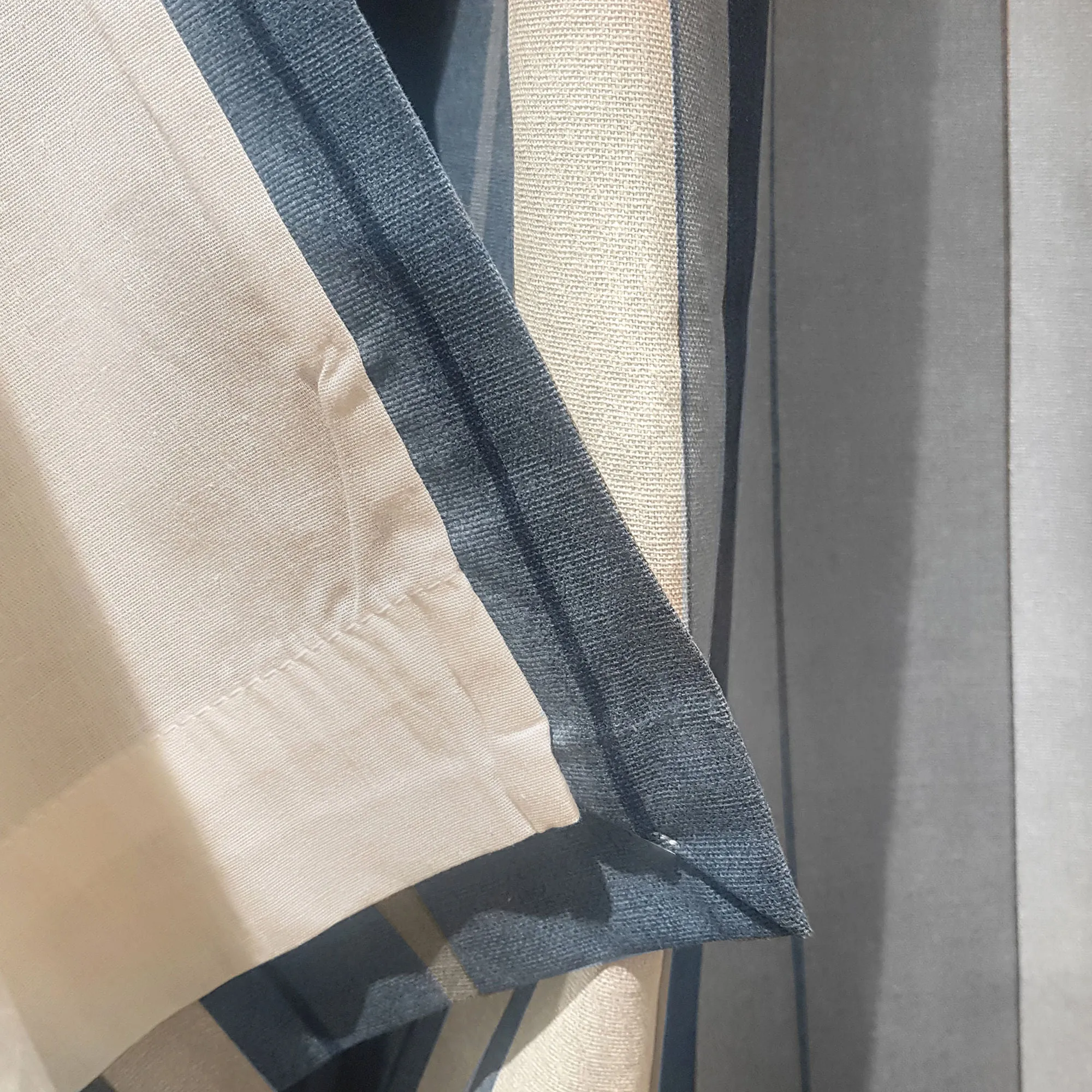 Whitworth Stripe Pair of Eyelet Curtains by Fusion in Blue