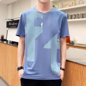 Wiaofellas  -  Fashion O-Neck Printed Letter T-Shirt Men's Clothing Summer New Oversized Casual Pullovers Loose All-match Tee Shirt