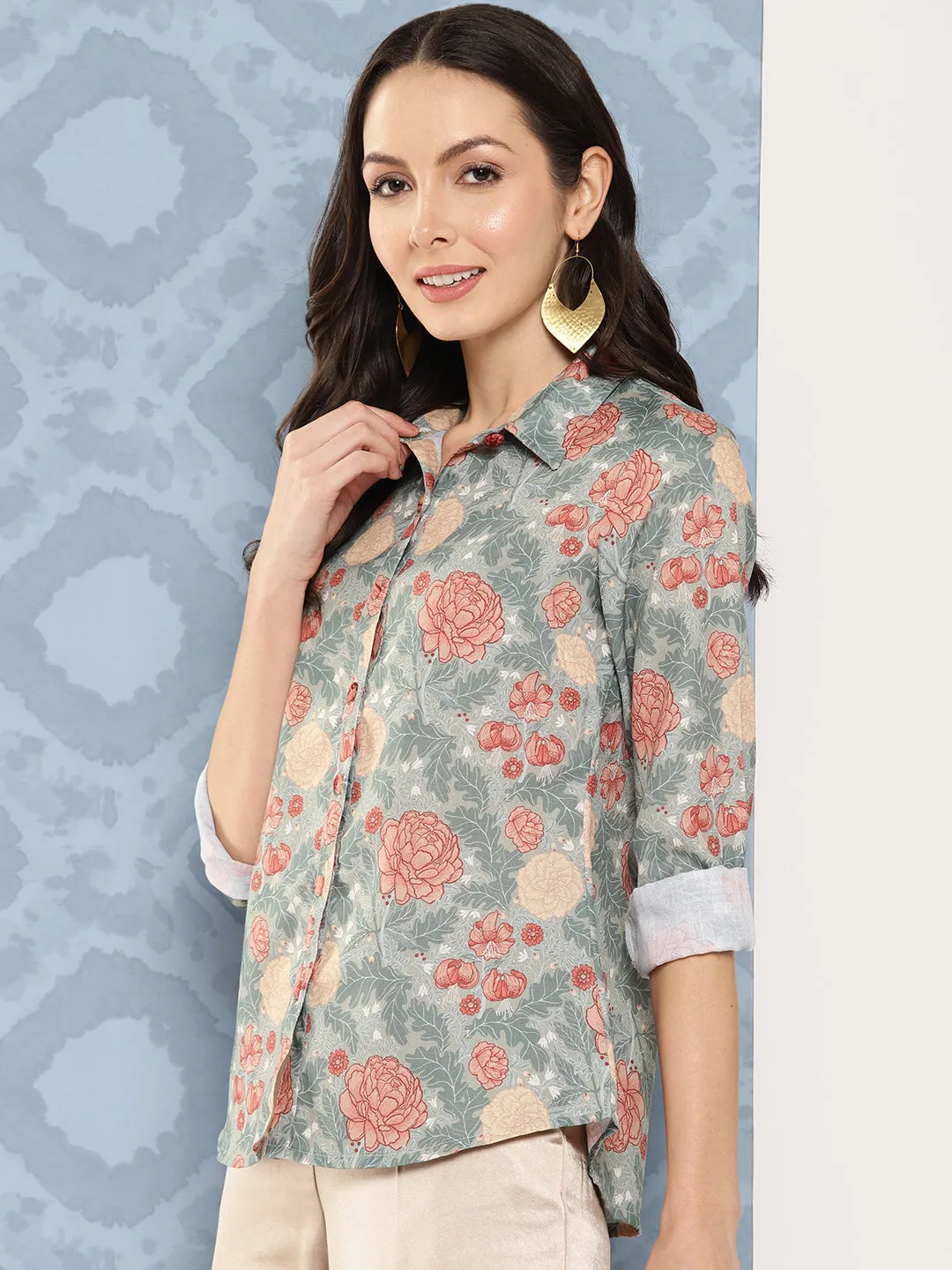 Women Green Pure Cotton Top