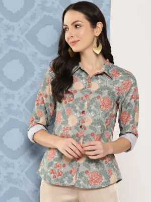 Women Green Pure Cotton Top