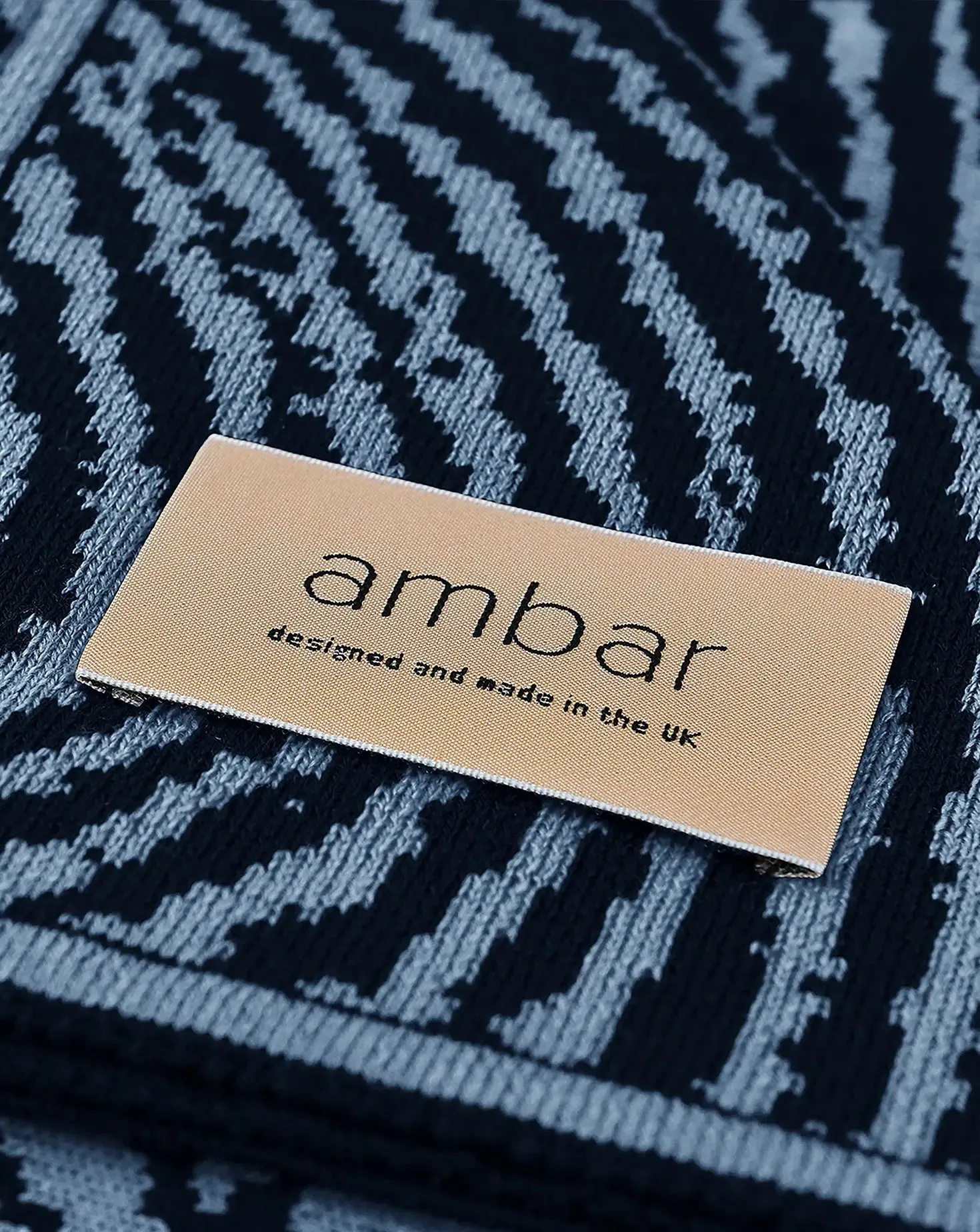 Wood Block Blue Throw
